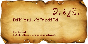 Dóczi Árpád névjegykártya