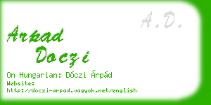 arpad doczi business card