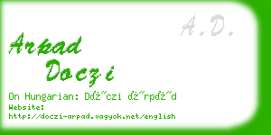 arpad doczi business card